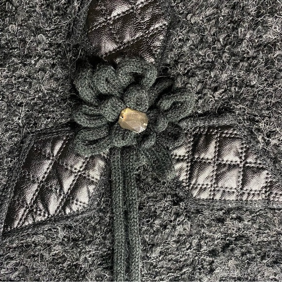 Liquid by Sioni Cardigan Black Long Wool Mohair Boho Sweater Sz XL Whimsigoth - Picture 7 of 9